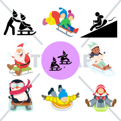 tobogganing-SVG-Sledding